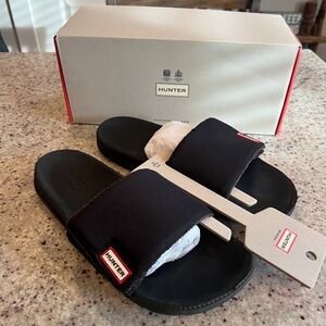 Hunter Black Slides With Original Box